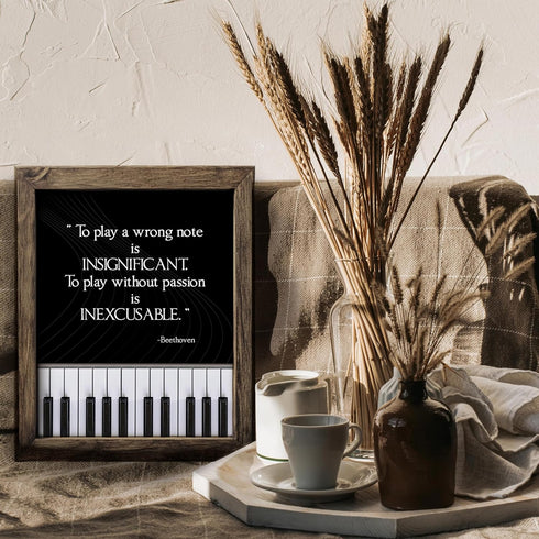 Posterizer 1 pcs-Playing Without Passion-Beethoven Quote-Musical Art Collection-Gift for Music Fans-Gift for Girls, Boys, Teens-Living Room Bedroo...